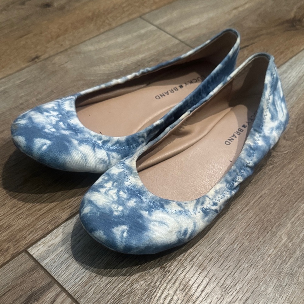 Lucky Brand Blue Tie-Dye Flats